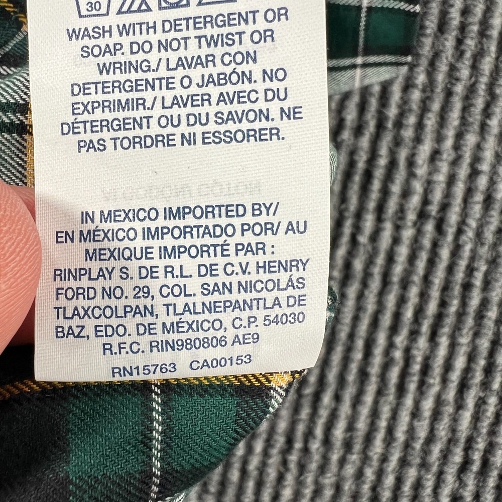 Polo Ralph Lauren Mens Sleep Shirt Large Green Plaid Long Sleeve Button Down - Picture 15 of 16